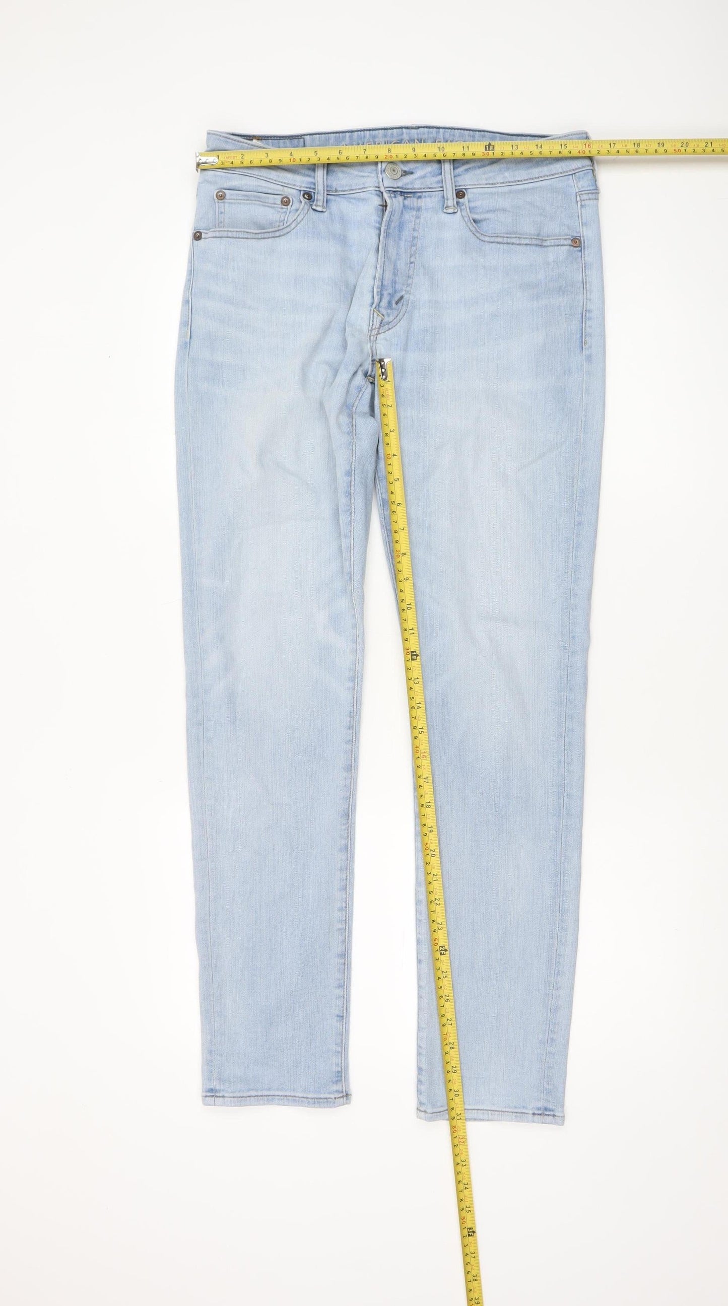 American Eagle Men's Blue Slim Fit Light Wash Denim Jeans 31x32