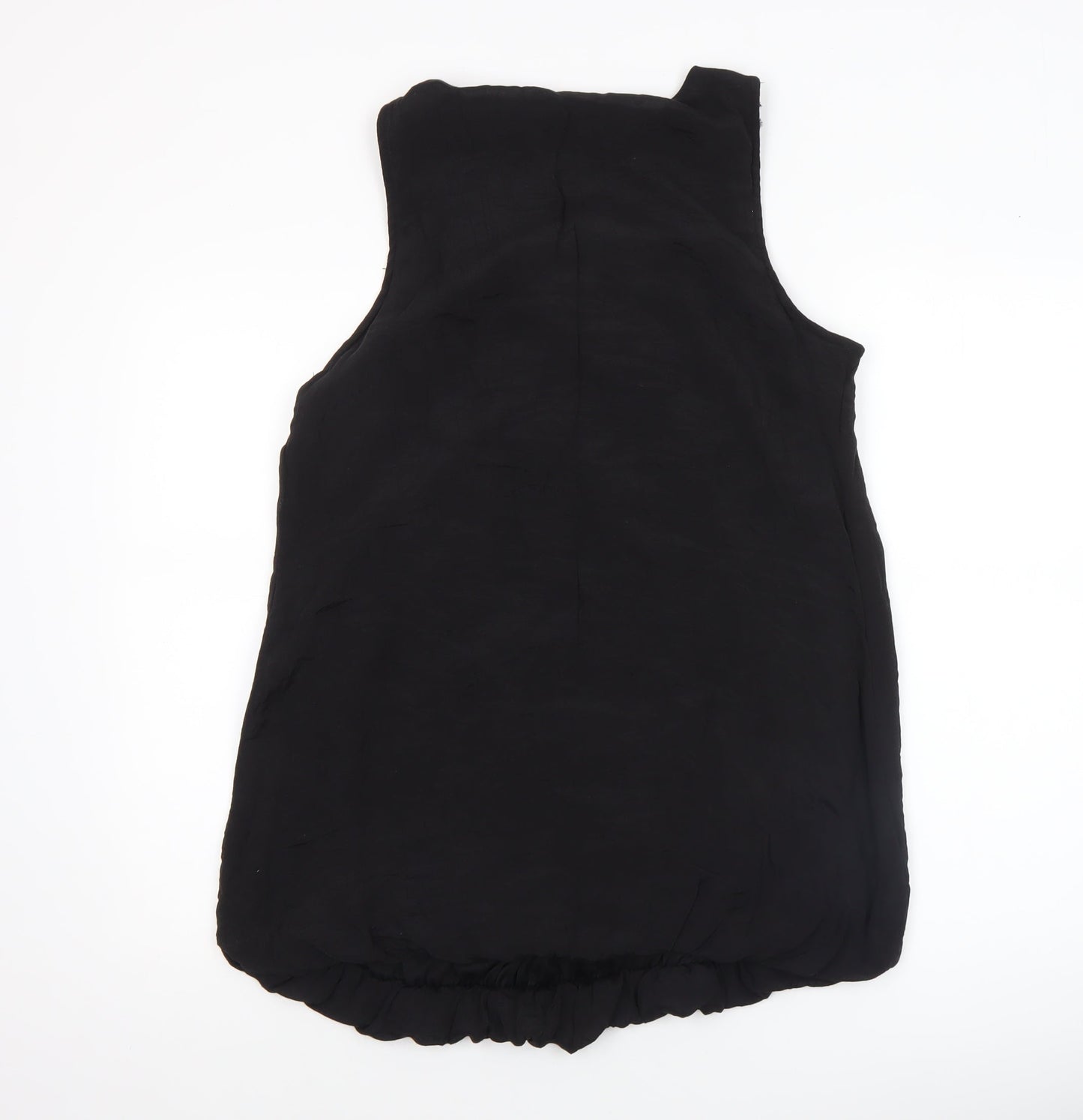 Dunnes Women Black Size 14 Sleeveless V-Neck Tunic Blouse