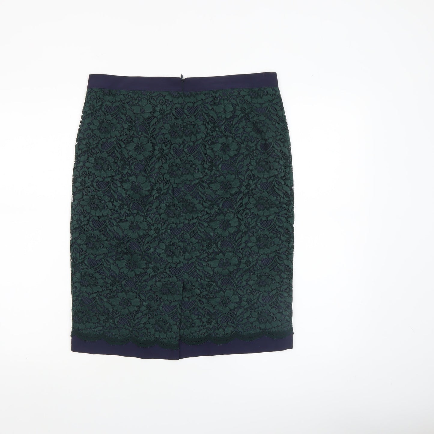 Boden Women's Green Lace Pencil Skirt Size 12 Knee Length