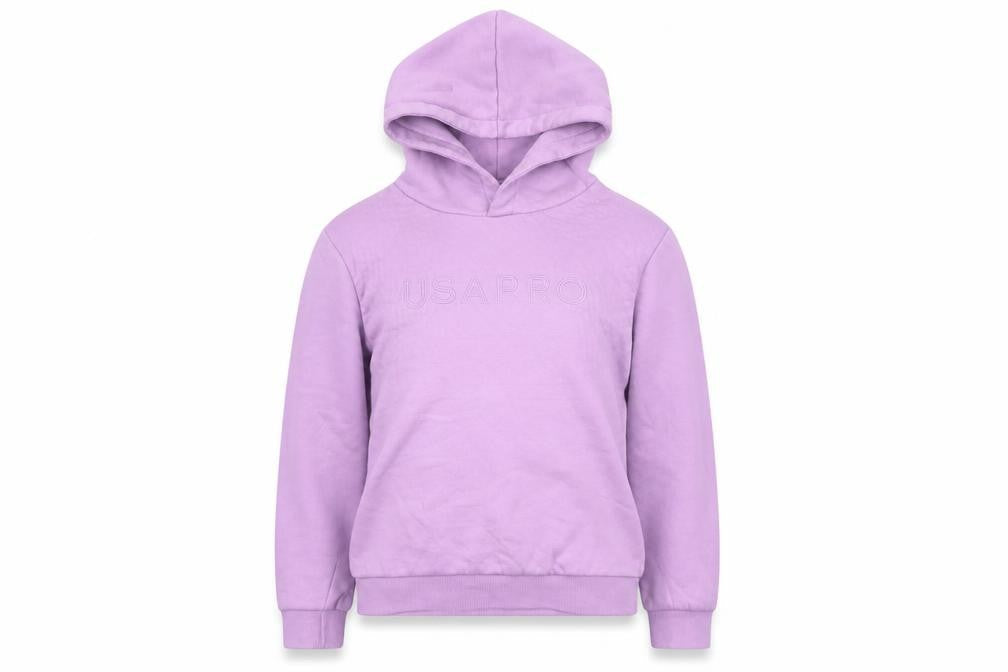 USA Pro Girls Purple Pullover Hoodie 9-10 Years Fleece Lined Casual Top