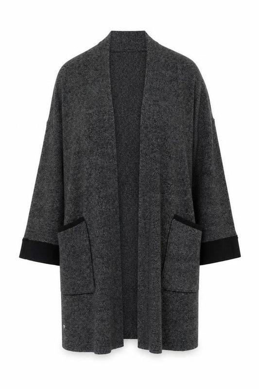 River Island Women’s Grey Knit Long Sleeve Open Cardigan Size M