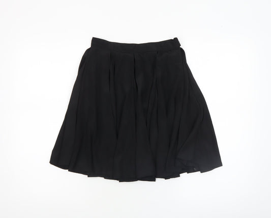 American Apparel Women's Black Pleated A-Line Knee Length Skirt Size S