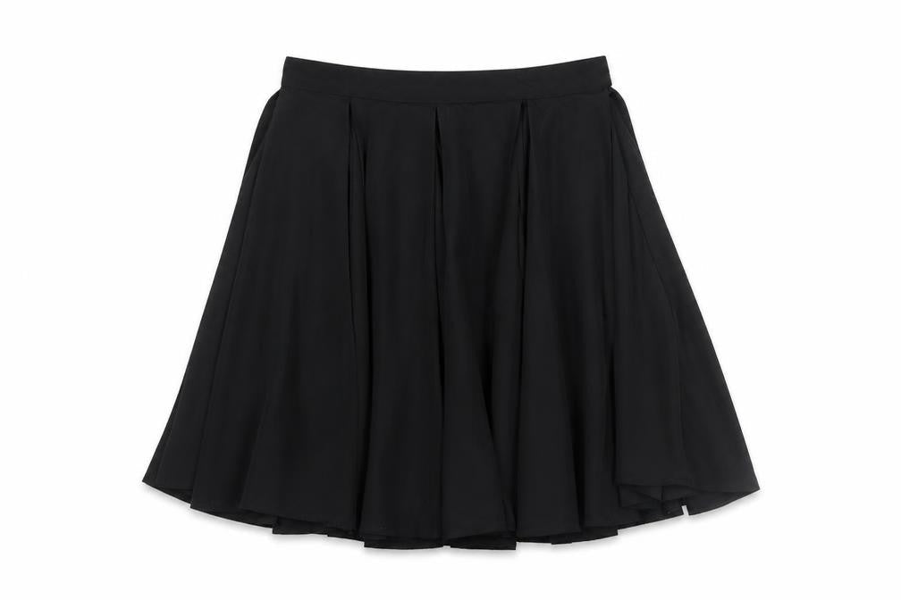 American Apparel Women's Black Pleated A-Line Knee Length Skirt Size S