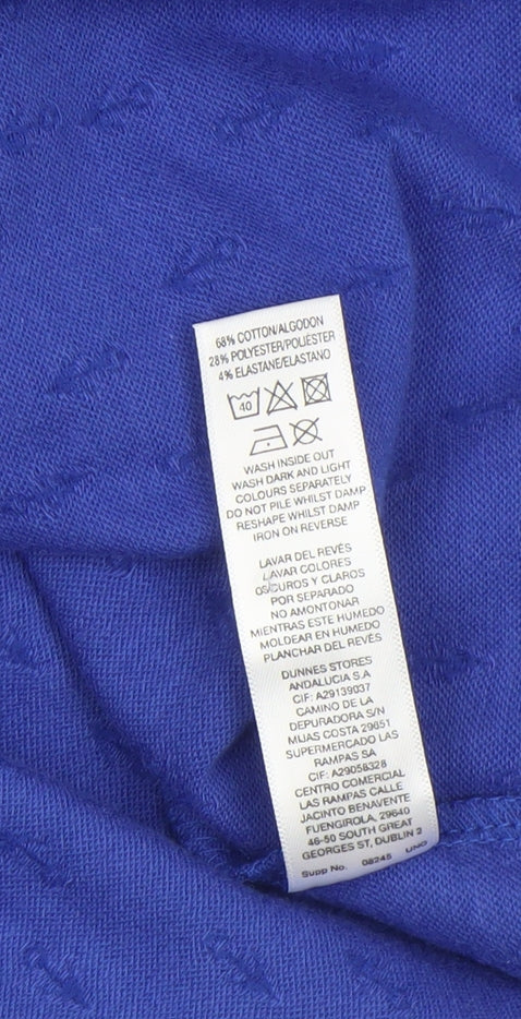 Savida Women Blue Flutter Sleeve V-Neck Tunic Blouse Size 12
