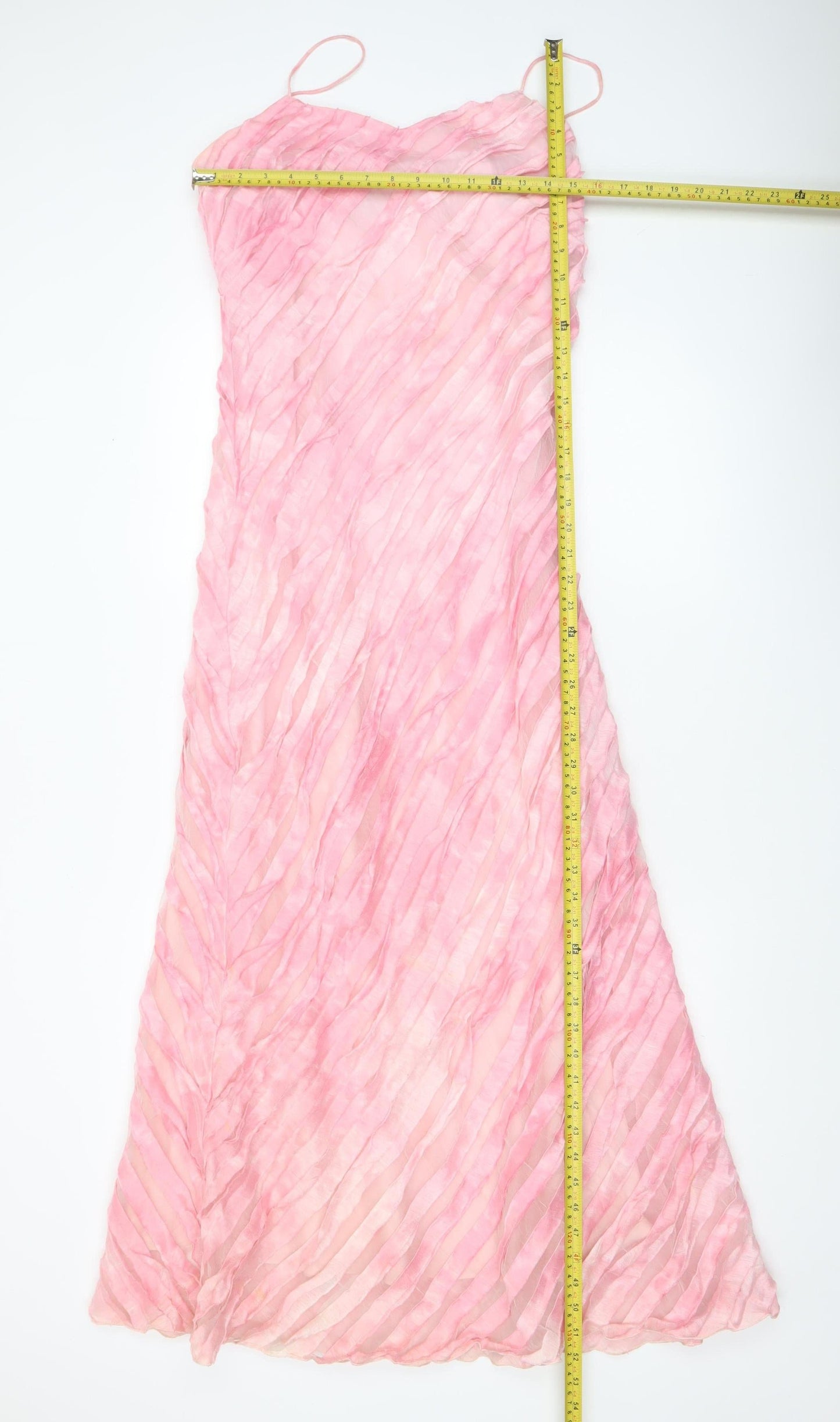 Peter Martin Women’s Pink Long Slip Dress Size 12 Linen Blend