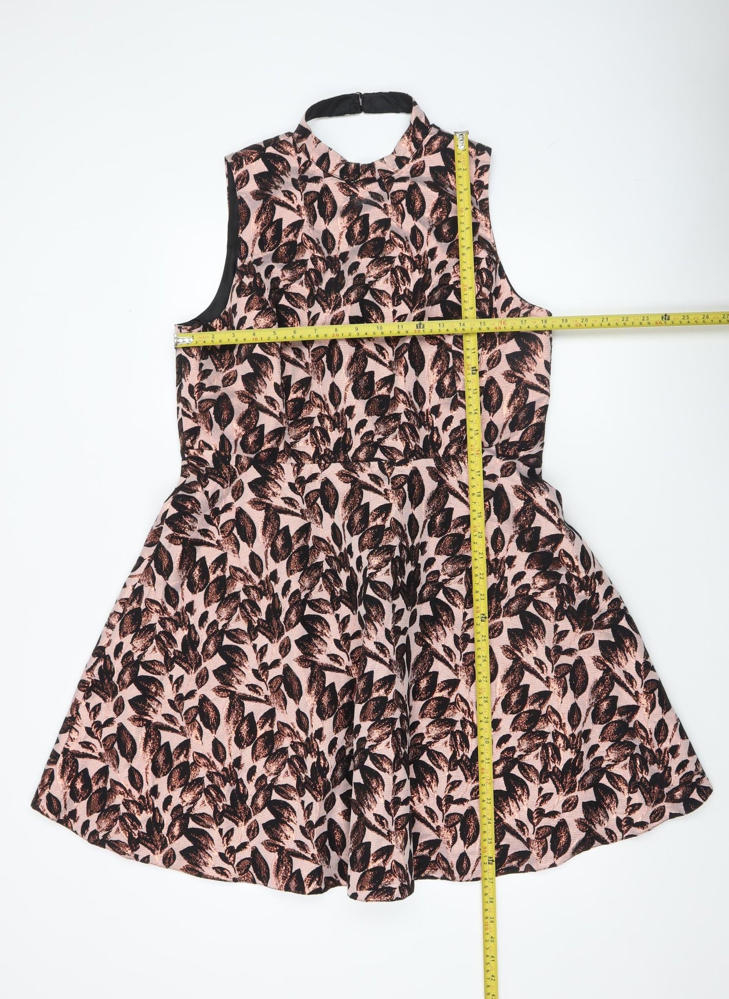 Definitions Women’s Pink Floral Fit & Flare Sleeveless Dress UK 18