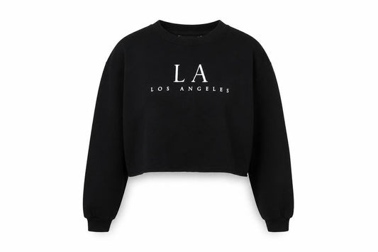New Look Women Black LA Cropped Sweatshirt Size 6