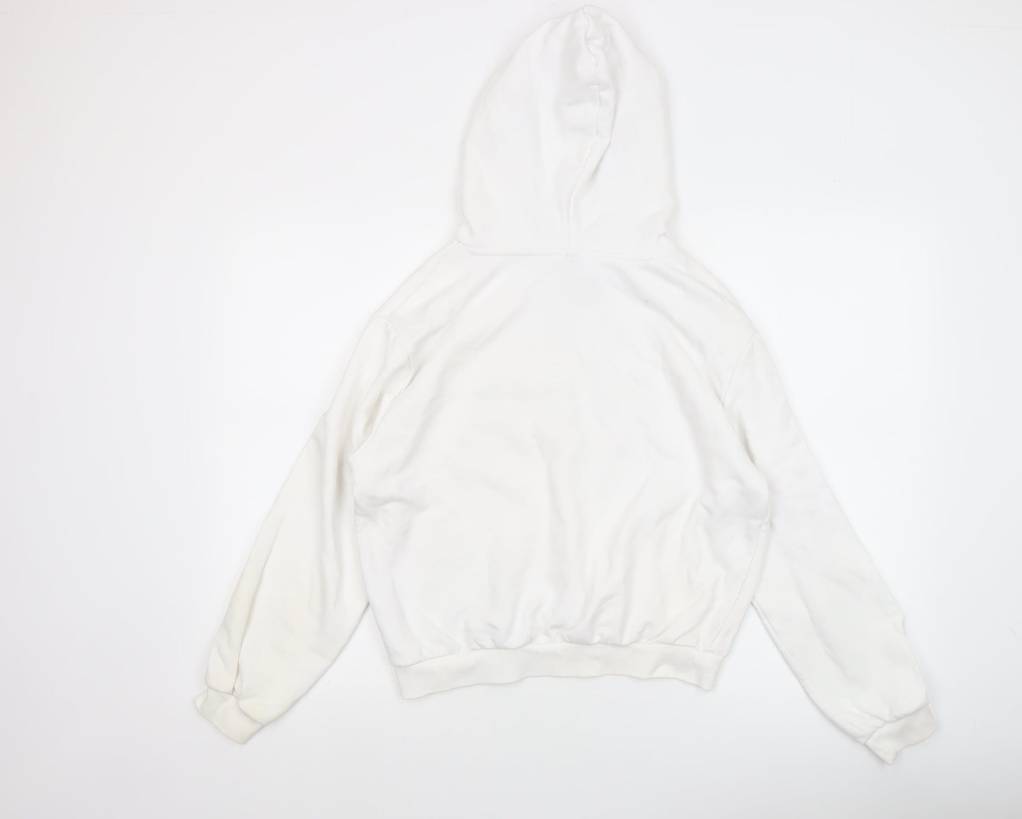 H&M Divided Women's White Hoodie Size 12 Graphic 1990 Pullover