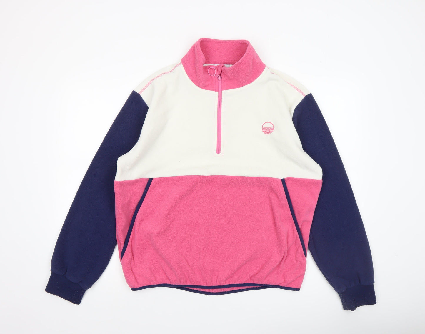 West Quay Unisex Colour Block Fleece 1/4 Zip Sweatshirt M Multicoloured