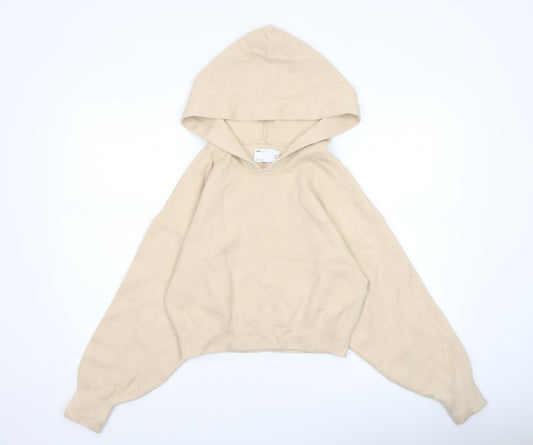 ASOS Women’s Beige Hooded Knit Pullover Jumper Size 12
