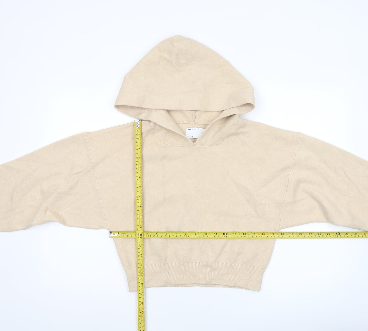ASOS Women’s Beige Hooded Knit Pullover Jumper Size 12