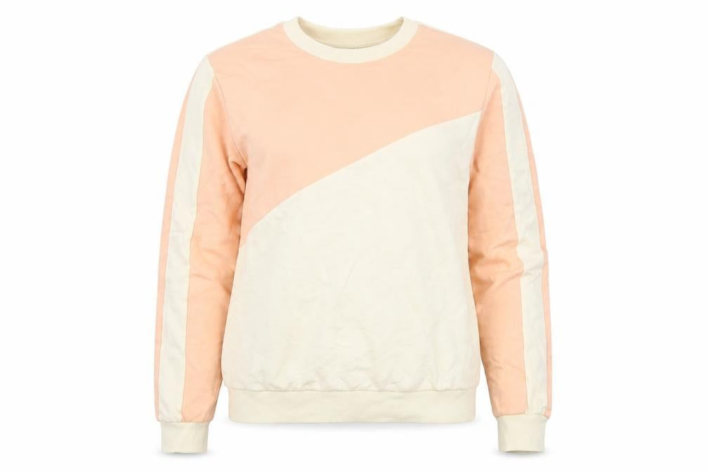 ASOS Women’s Beige & Peach Colourblock Cotton Sweatshirt UK 8