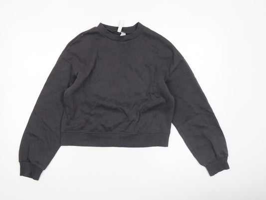 H&M Divided Womens Black XS Crew Neck Pullover Sweatshirt
