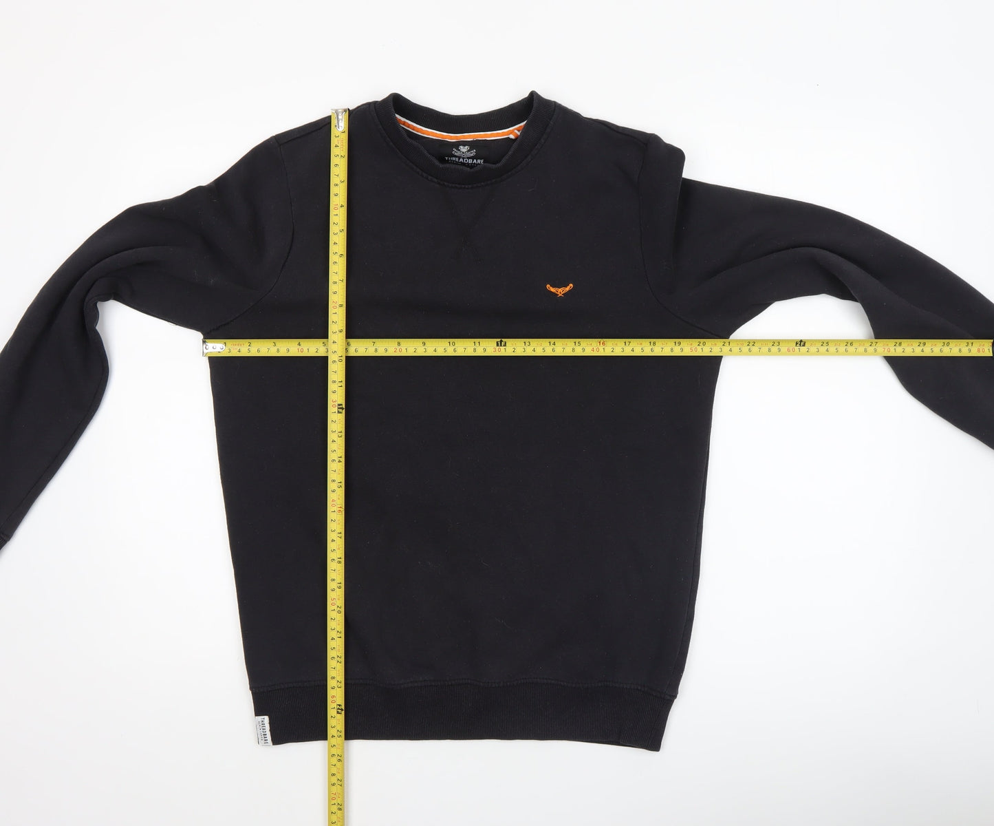 Threadbare Men's Black Crew Neck Pullover Sweatshirt Size S
