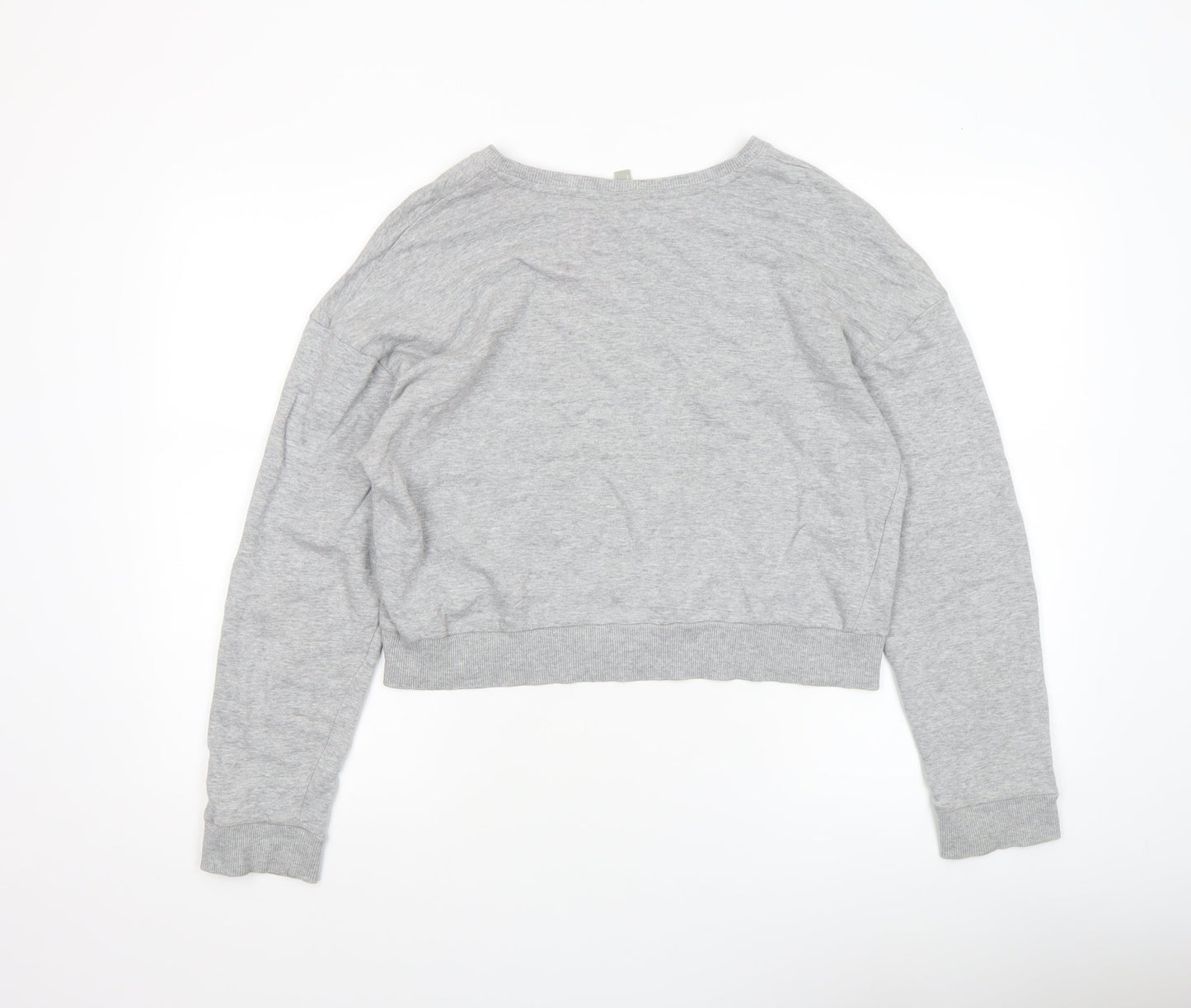 ASOS Women's Grey Cotton Crew Neck Pullover Sweatshirt UK 12