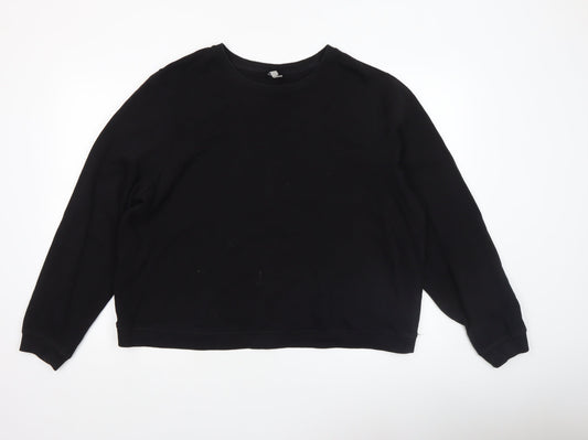 ASOS Women Black Size 20 Crew Neck Cotton Pullover Sweatshirt
