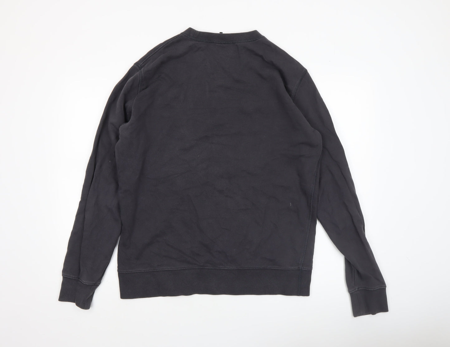 Marks and Spencer Men's Black Cotton Crew Neck Pullover Sweatshirt L