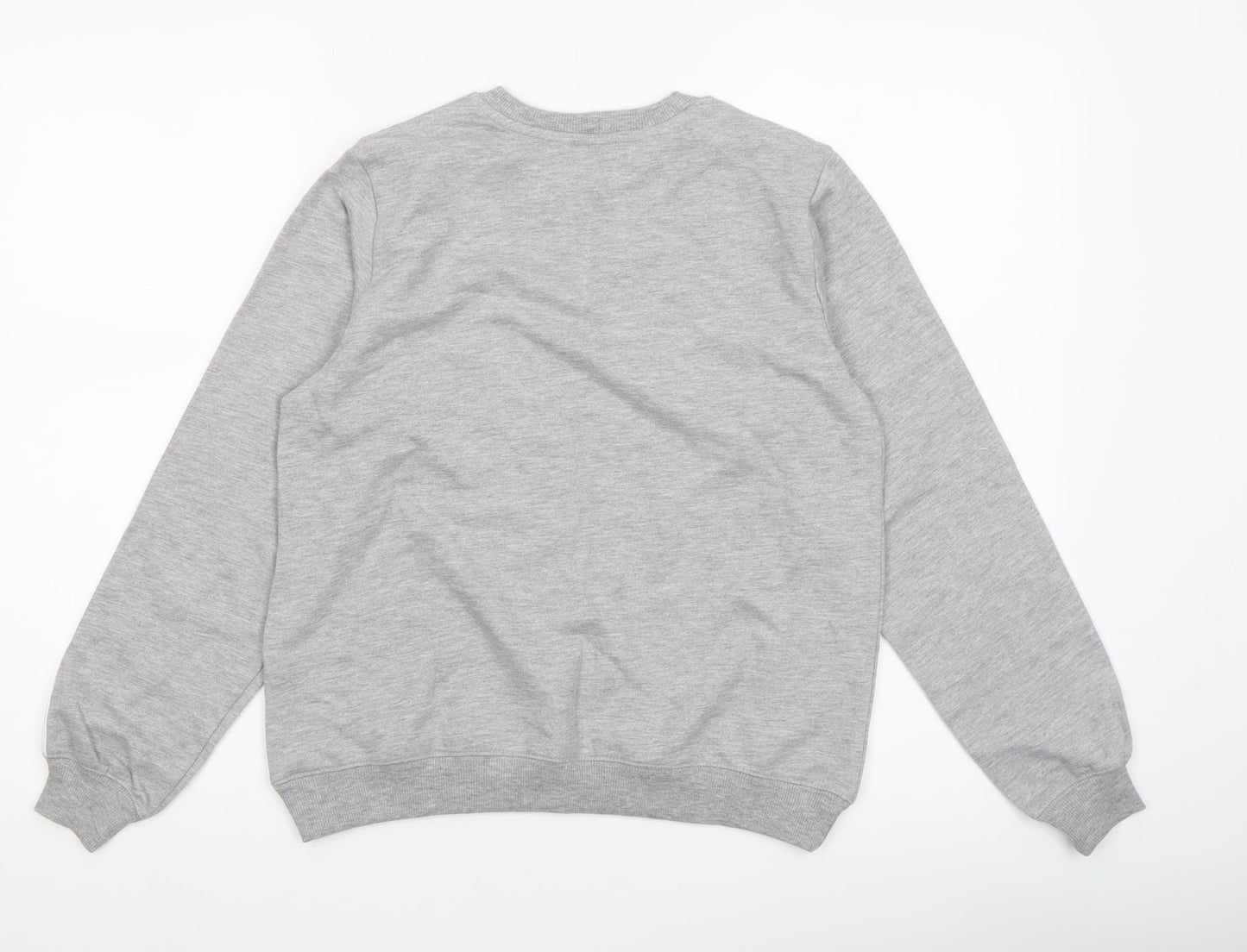ASOS Women Grey Cotton Blend Crew Neck Pullover Sweatshirt UK 4