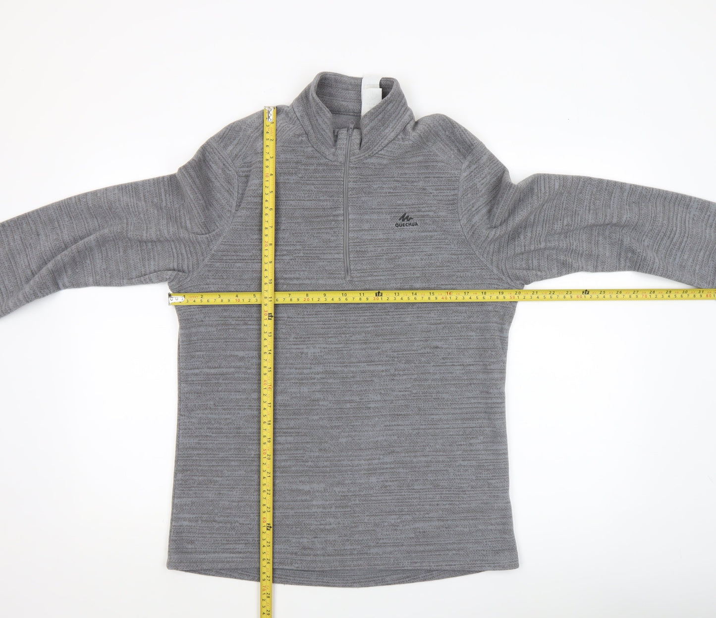 Quechua Mens Grey L Fleece 1/2 Zip Pullover Sweatshirt