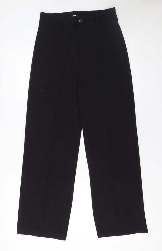 Kotty Women Black High Waist Straight Trousers Size 10