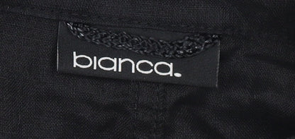 Bianca Women's Black Linen Blazer UK 14 Tailored Single Breasted Jacket