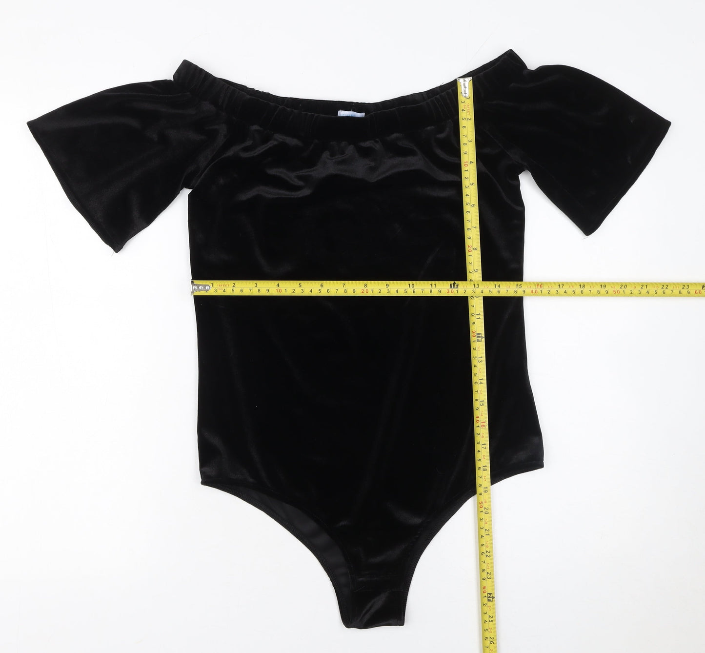 Blue Vanilla Women's Black Velvet Off Shoulder Bodysuit M
