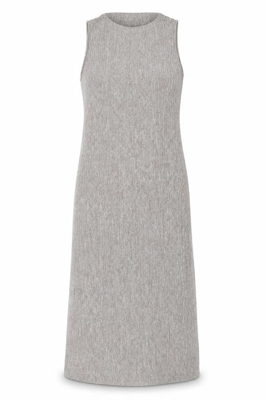 Zara Women Beige Sleeveless High Neck Knit Midi Tank Dress S