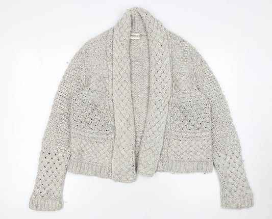 Marks and Spencer Women’s Grey Chunky Knit Open Cardigan Size 14