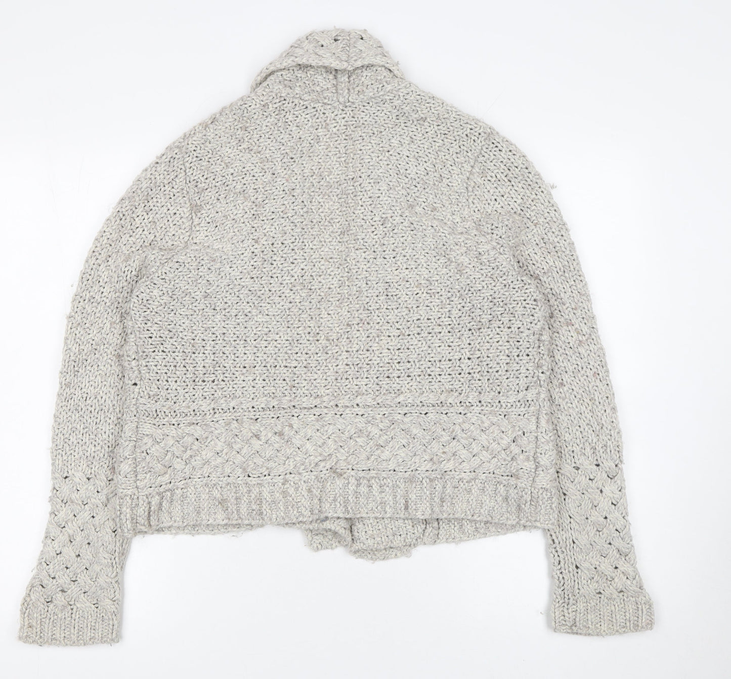 Marks and Spencer Women’s Grey Chunky Knit Open Cardigan Size 14
