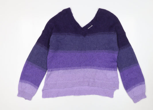 Charli Women’s Purple Alpaca Knit V-Neck Pullover Jumper XS