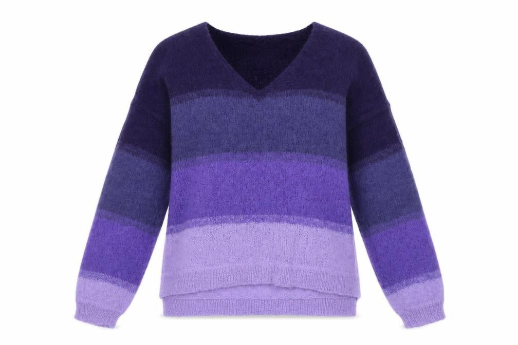 Charli Women’s Purple Alpaca Knit V-Neck Pullover Jumper XS