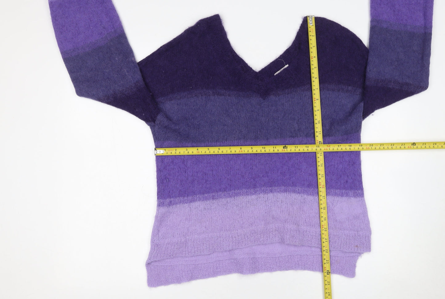 Charli Women’s Purple Alpaca Knit V-Neck Pullover Jumper XS