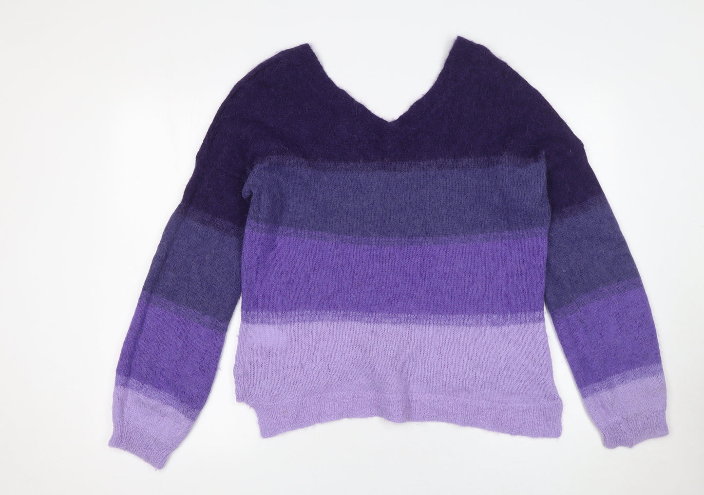 Charli Women’s Purple Alpaca Knit V-Neck Pullover Jumper XS