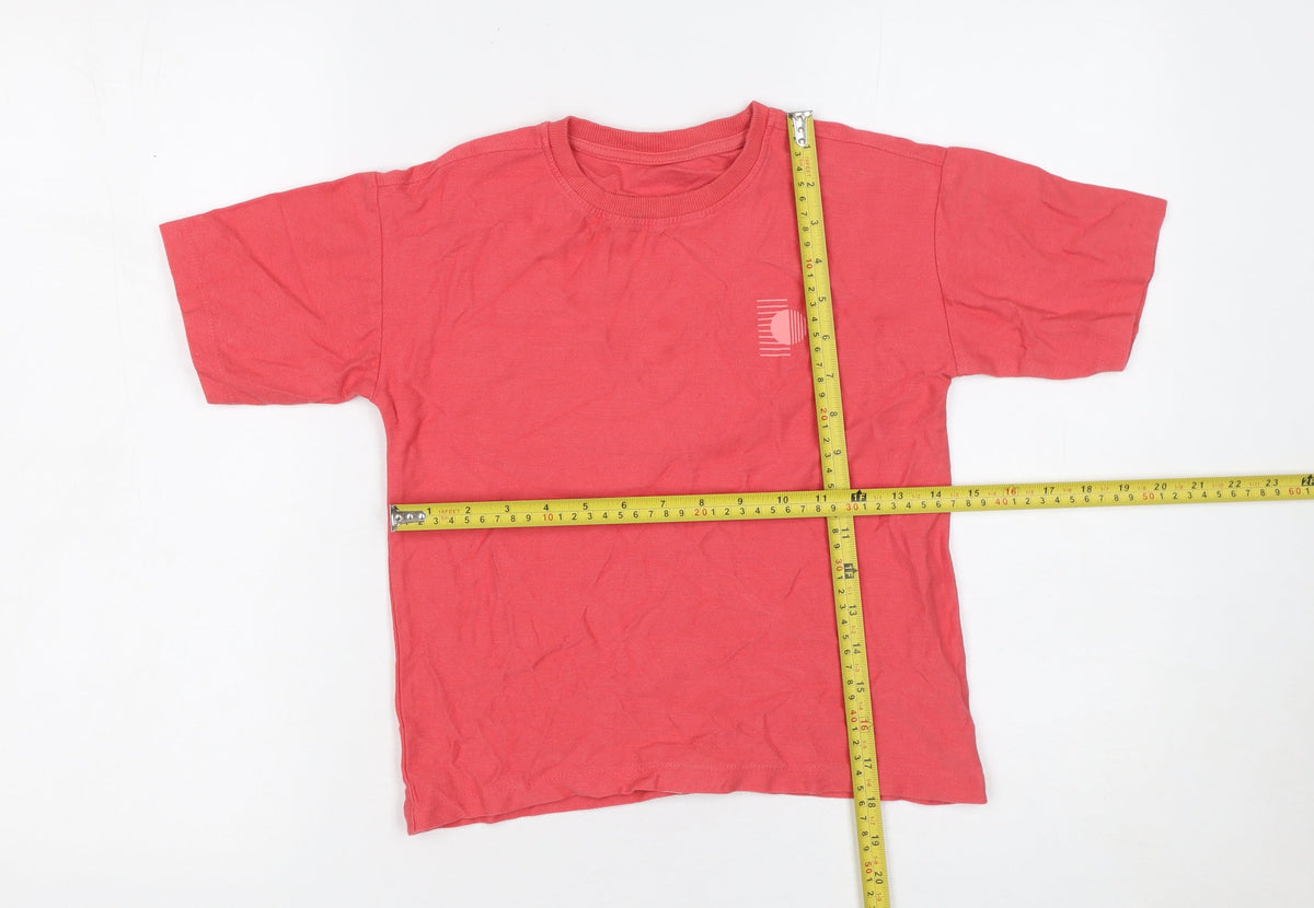 Dunnes Stores Girls Red Cotton Graphic Adventure T-Shirt 7-8 Years
