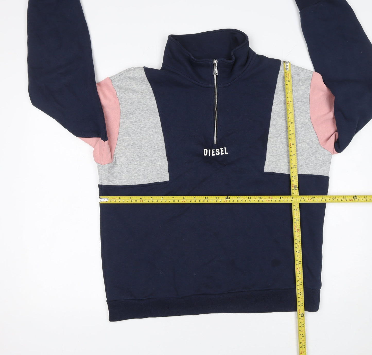 Diesel Women’s Navy Colourblock 1/4 Zip Sweatshirt M