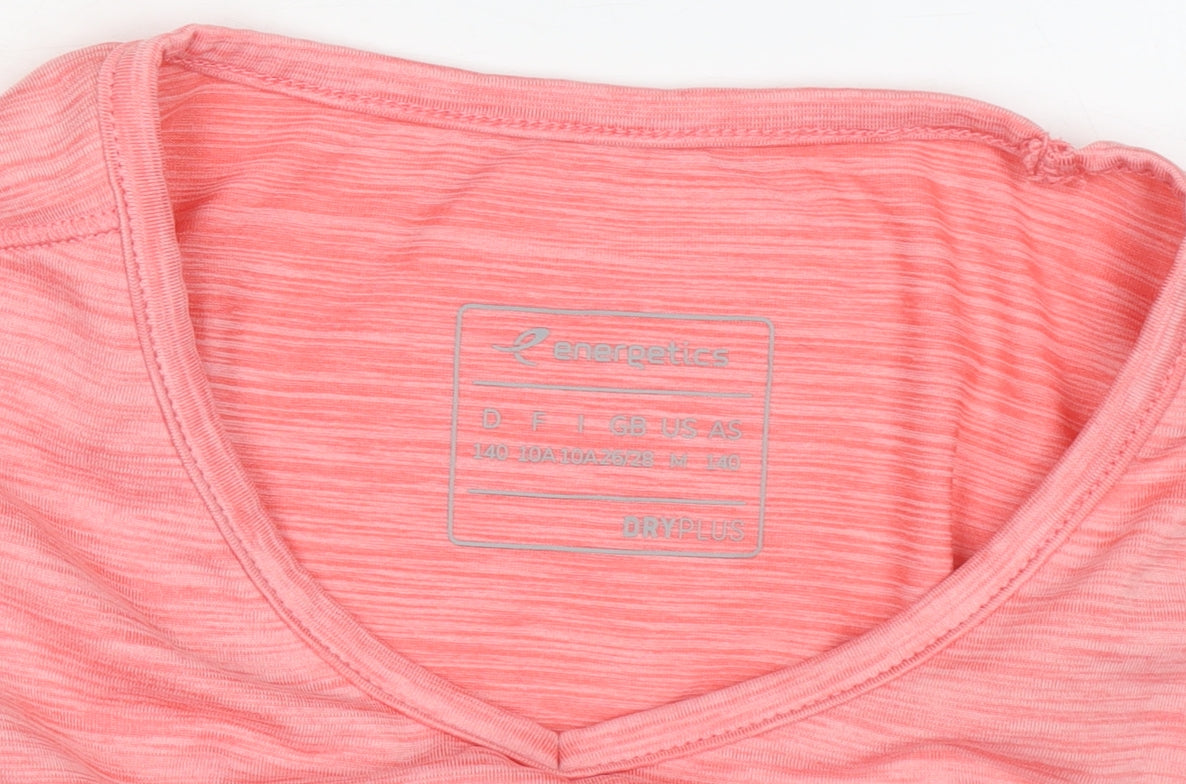 Energetics Girls Pink Short Sleeve V-Neck Activewear T-Shirt 10 Years