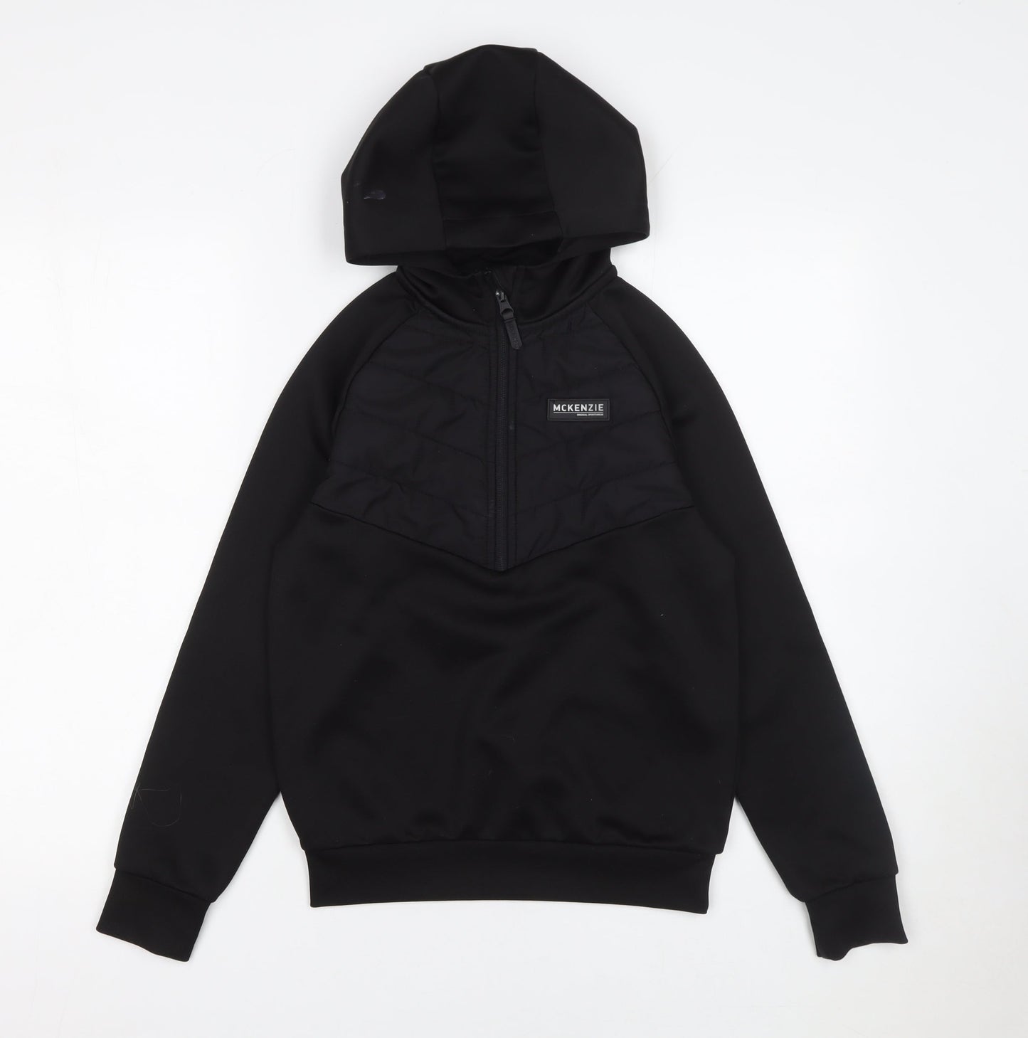 McKenzie Boys Black 10-12 Years 1/2 Zip Hooded Pullover Sweatshirt