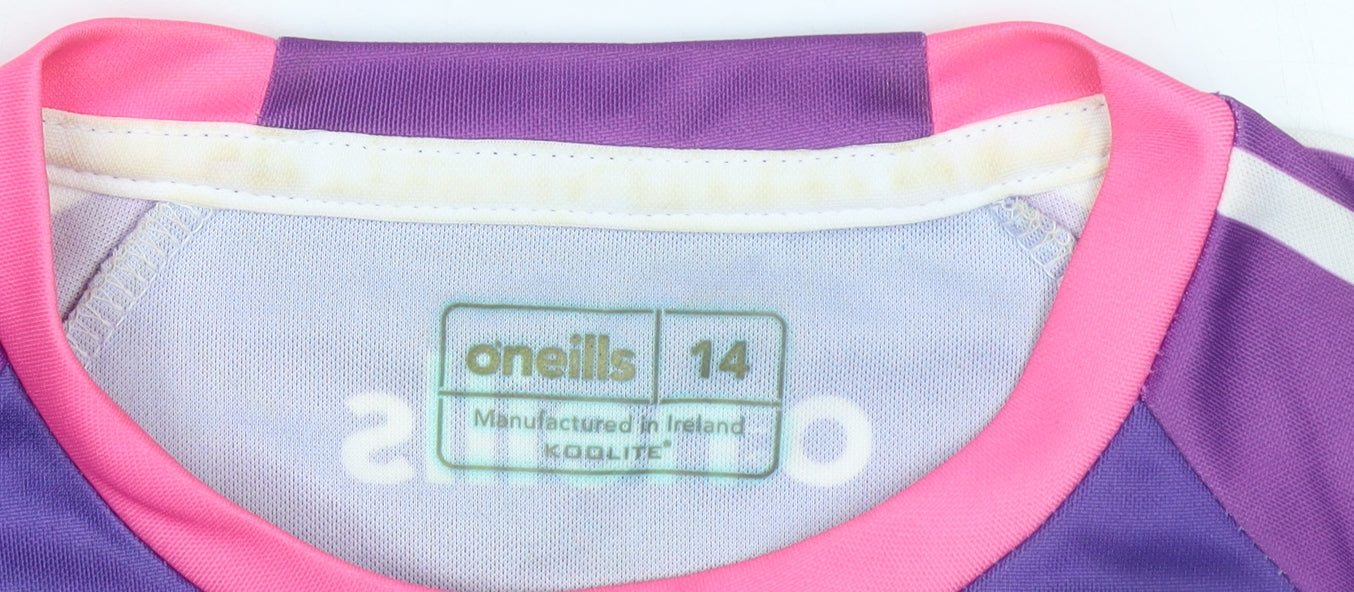 O'Neills Women's Purple Horse Print Koolite Polyester T-Shirt Size 14