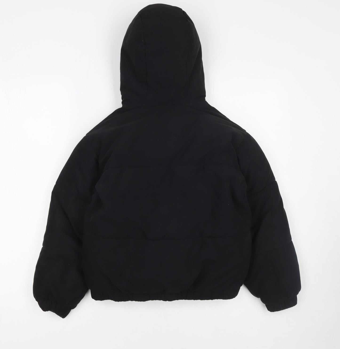 Juicy Couture Girls Black Hooded Puffer Jacket 8 Years Winter Full Zip Logo