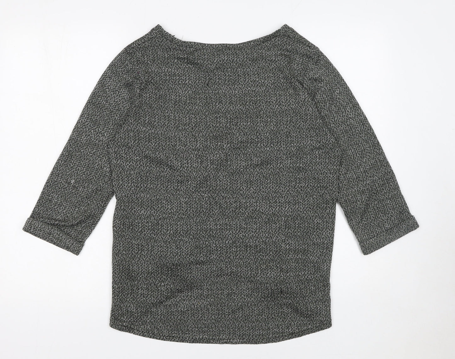 New Look Womens Grey Size 12 3/4 Sleeve Boat Neck Jumper