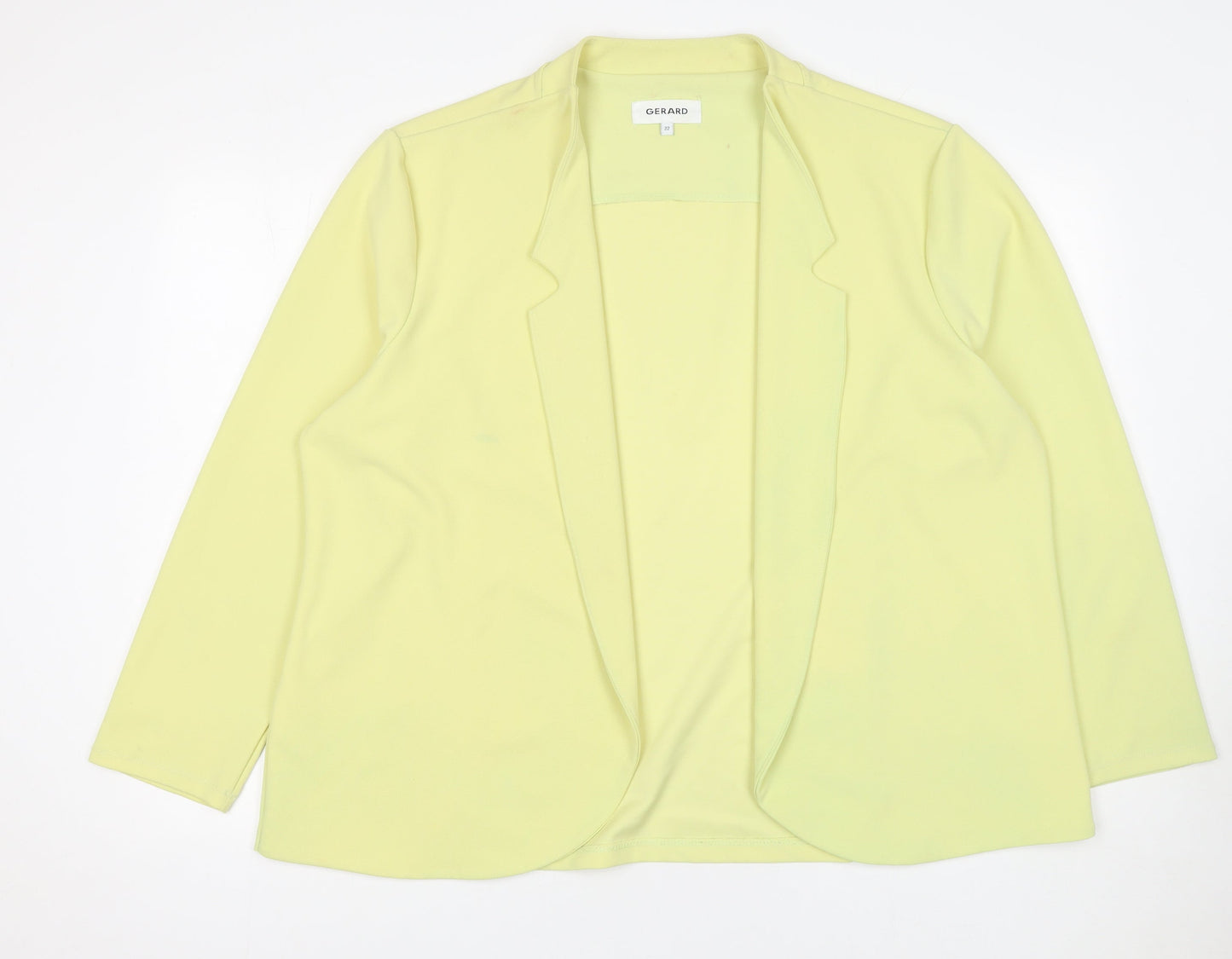 Gerard Women’s Yellow Blazer Size 22 Open Front Stretch Jacket