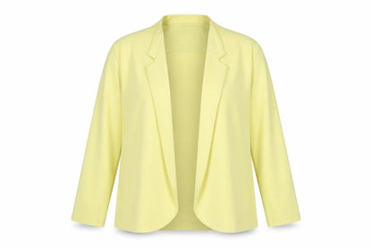 Front view of Gerard Women’s Yellow Blazer, size UK 22, Open Front Stretch Jacket
