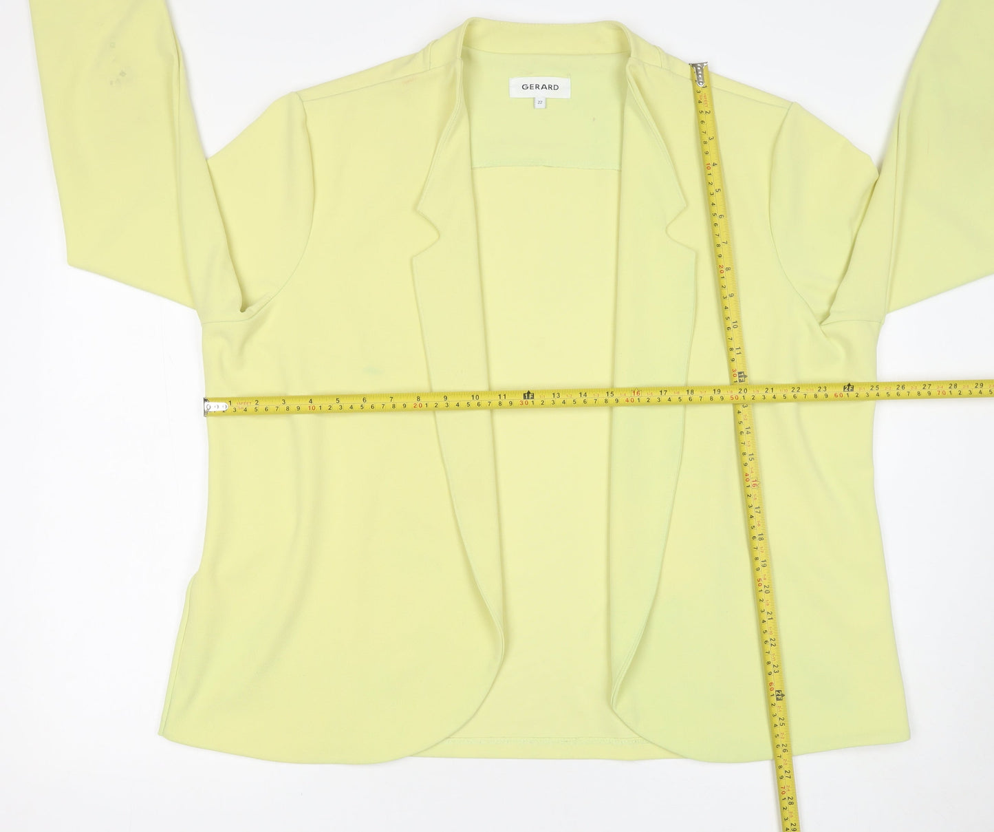 Gerard Women’s Yellow Blazer Size 22 Open Front Stretch Jacket