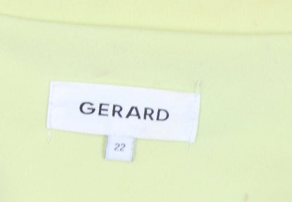 Brand and care label for Gerard Women’s Yellow Blazer, size UK 22, Open Front Stretch Jacket