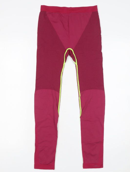 Crane Womens Red Seamless Sports Leggings Size 16-18 Active Stretch