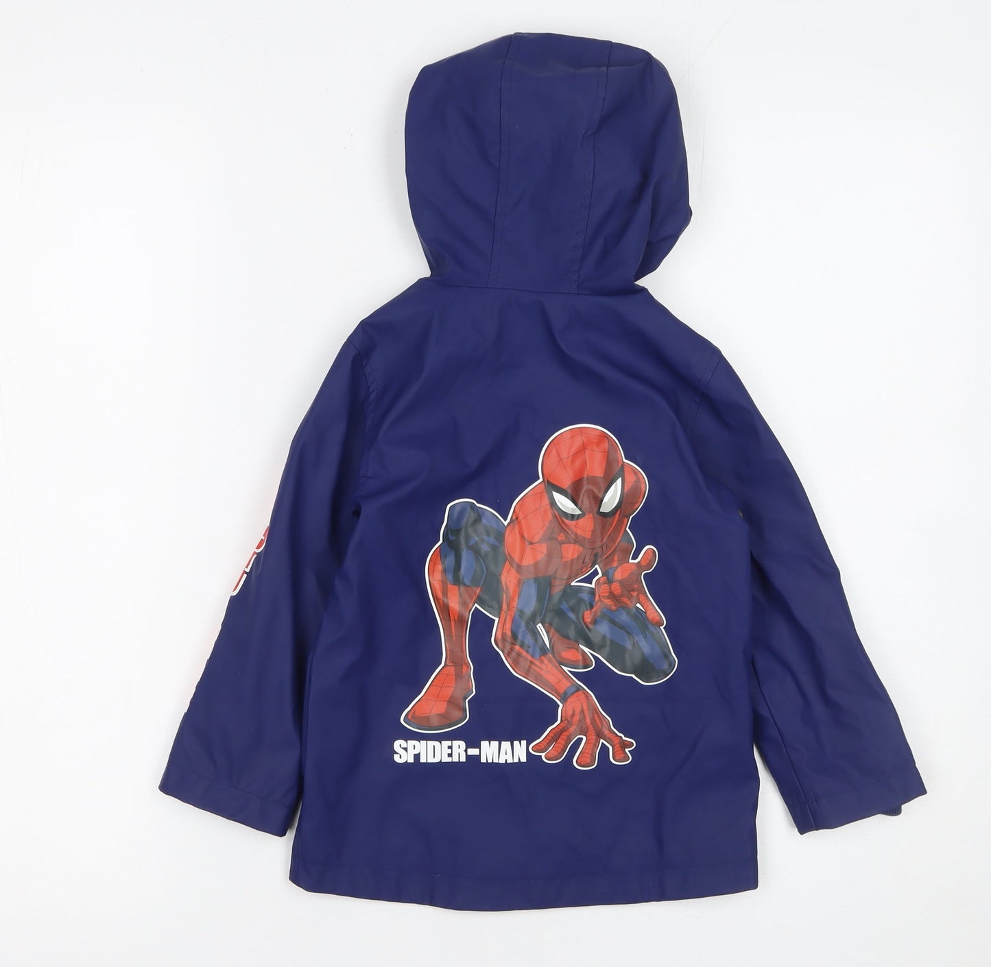 Marvel Boys Blue Spider-Man Hooded Waterproof Rain Coat Jacket 2-3 Years