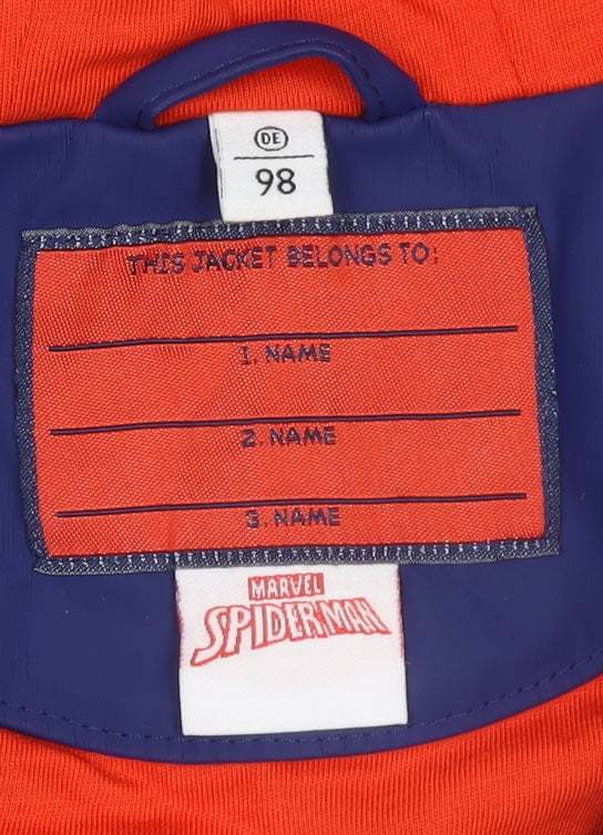 Marvel Boys Blue Spider-Man Hooded Waterproof Rain Coat Jacket 2-3 Years