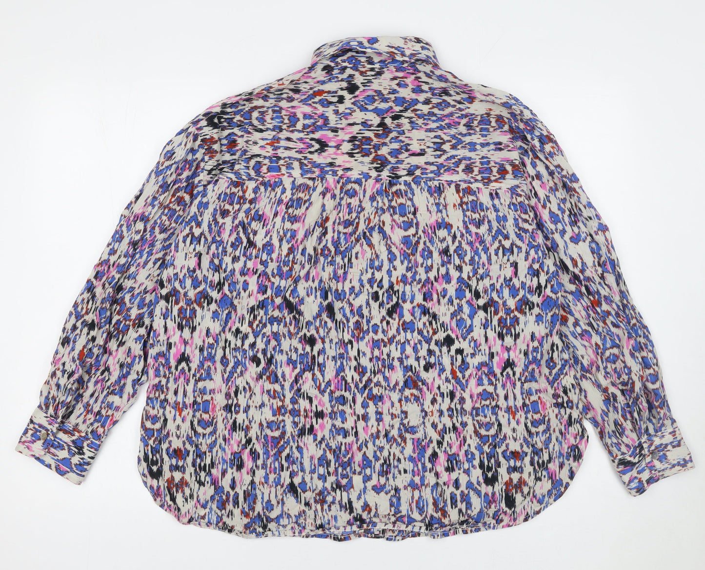 ZARA Women Multicoloured Cotton Button-Up Tunic Shirt Size S