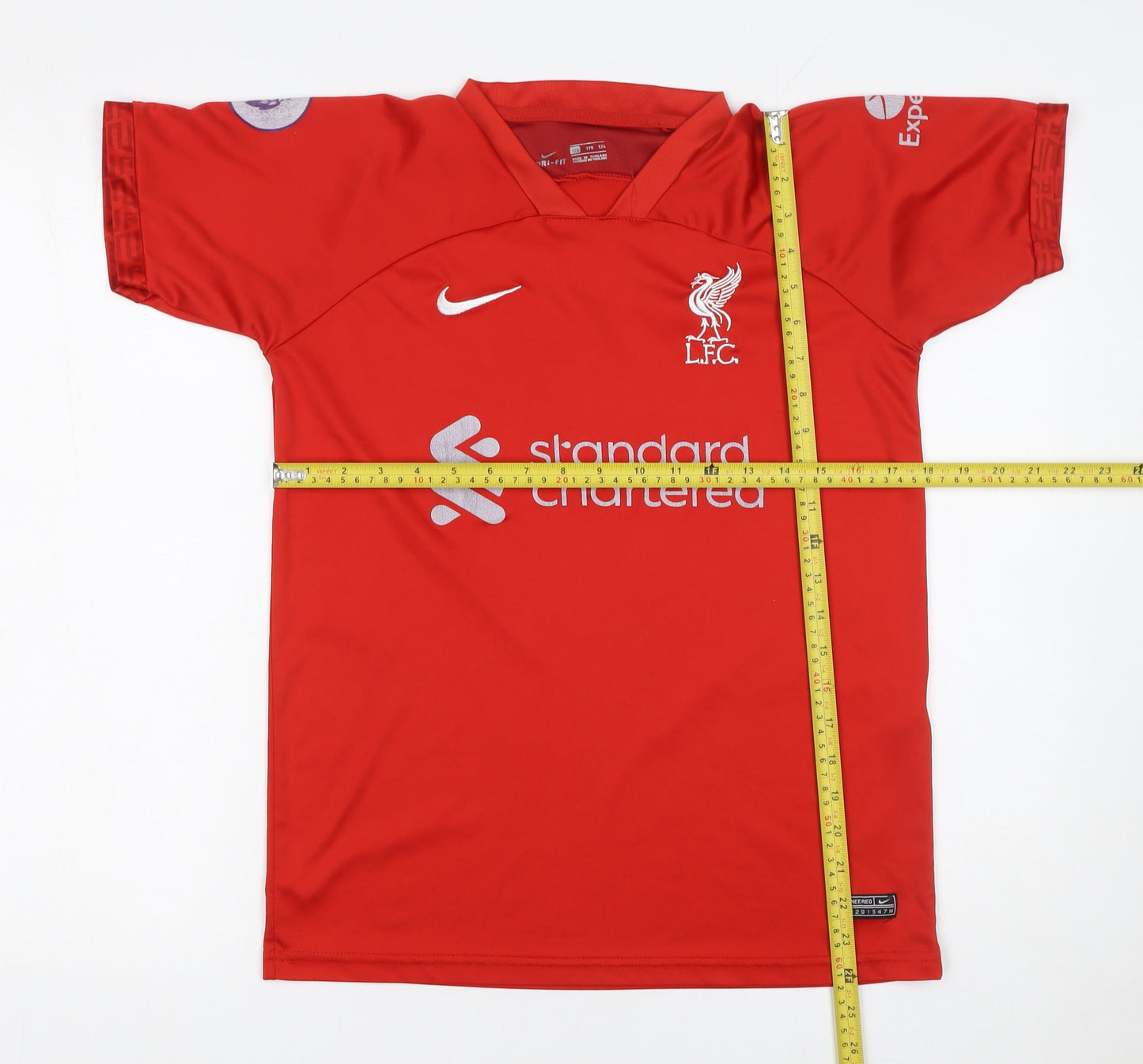 Nike Boys Red Liverpool FC Dri-FIT Football Jersey T-Shirt Size 176