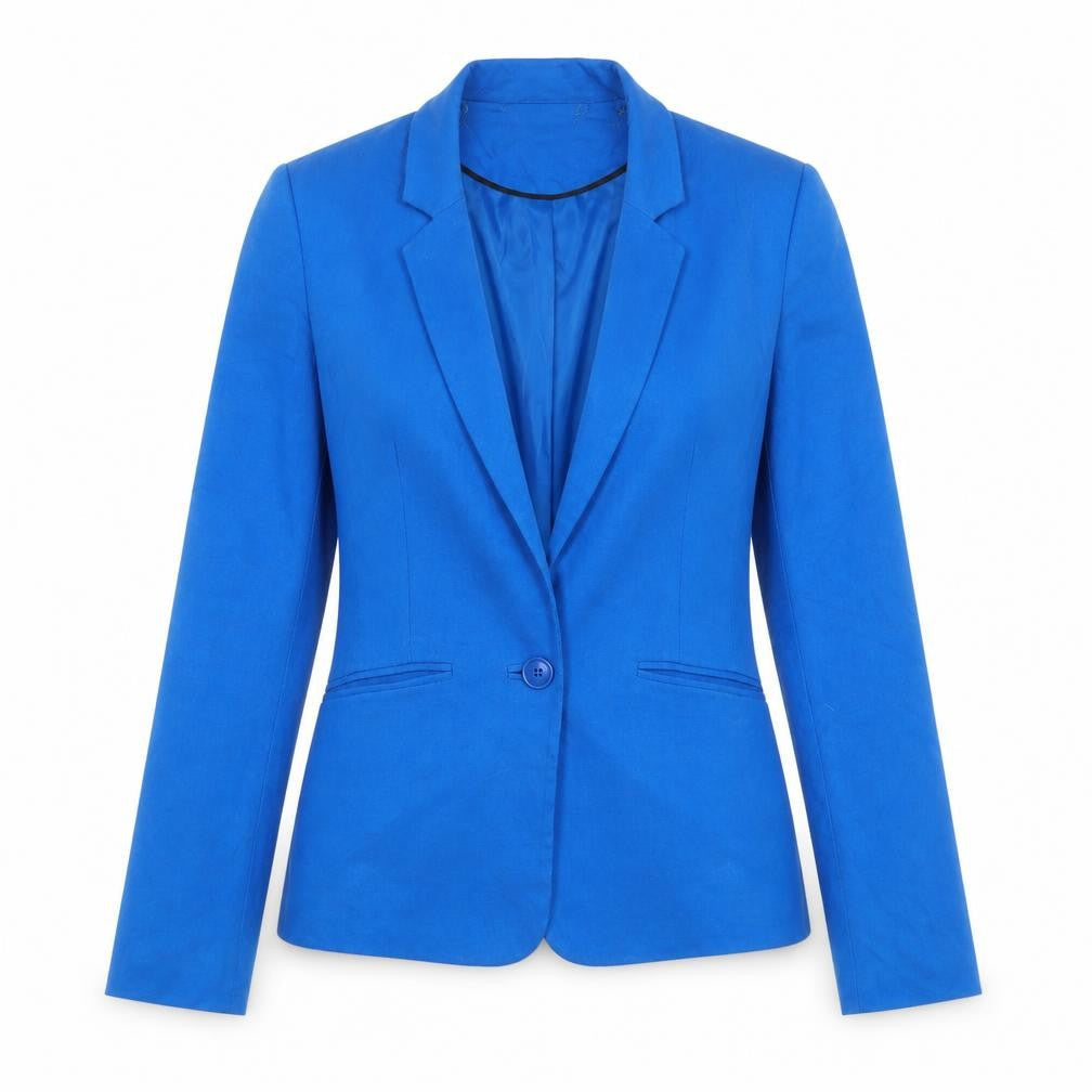 Awear Women Blue Size 10 Tailored One-Button Blazer Jacket